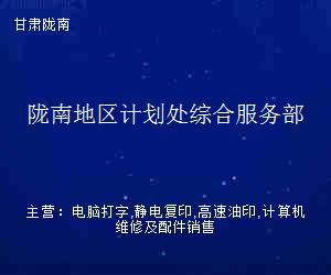 陇南地区计划处综合服务部 专业高效打字复印服务